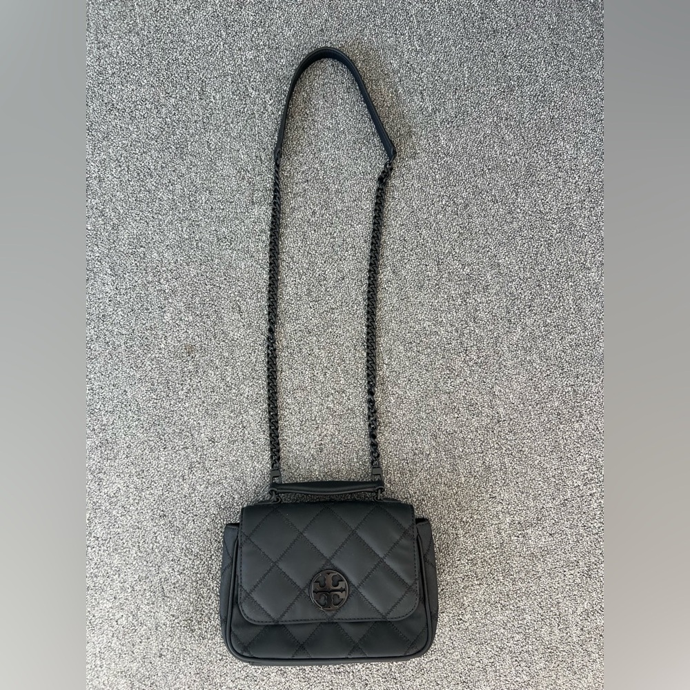 Tory Burch Black Quilted Leather Chain Strap Crossbody